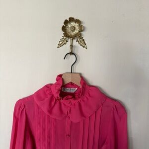 Josephine Top | Vibrant Pink Ruffled Blouse